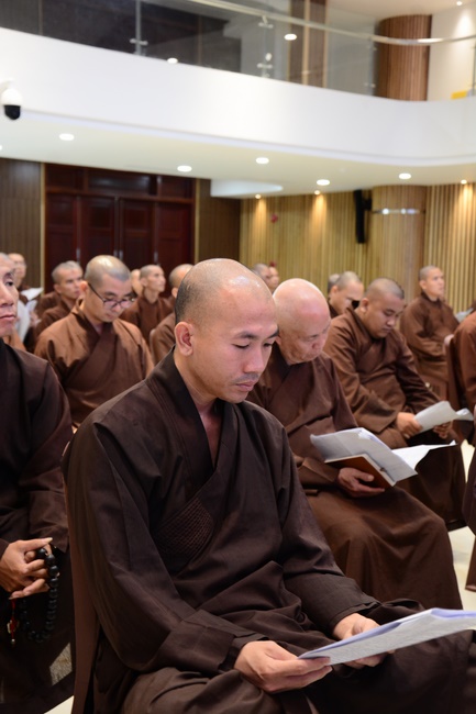 A meeting of the monks of Hoang Phap pagoda