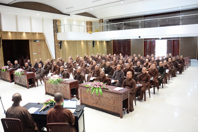 A meeting of the monks of Hoang Phap pagoda