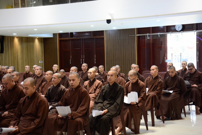 A meeting of the monks of Hoang Phap pagoda