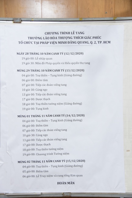 Ritual of visiting and offering homage to Most Venerable Thich Giac Phuc’s Body