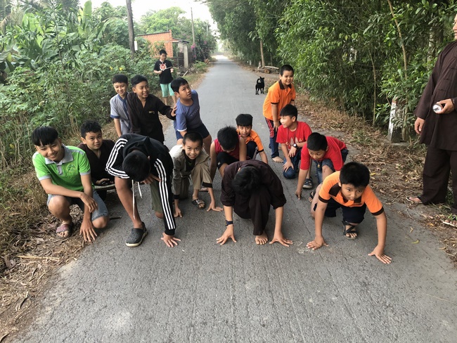 Extra curricular activities of Kids at Huong Phap Pagoda, Cu Chi