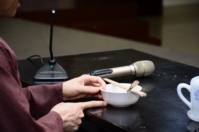 Monks at Hoang Phap Pagoda Studying of demeanor