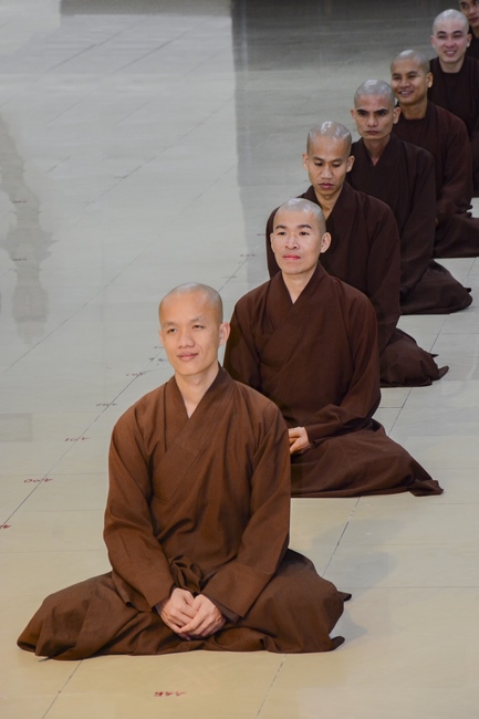 Monks at Hoang Phap Pagoda Studying of demeanor