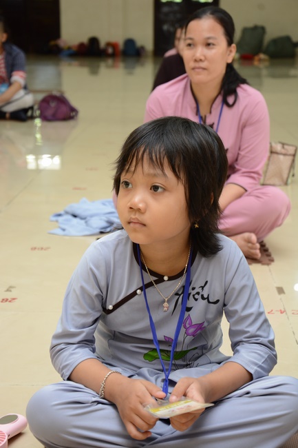 The Three Jewel Refuge Ceremony for cancer ill children coming from the Oncology Hospital