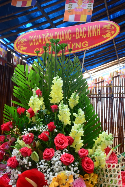 The ceremony of putting the first stone for construction of the main hall of Dang Phap pagoda in Binh Phuoc.