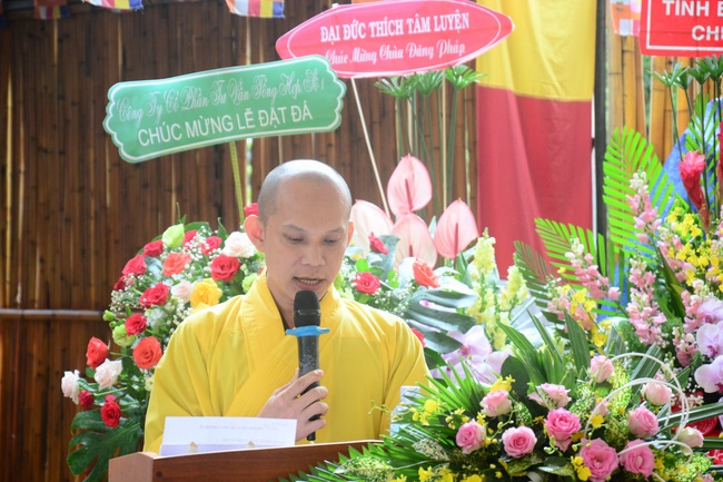 The ceremony of putting the first stone for construction of the main hall of Dang Phap pagoda in Binh Phuoc.