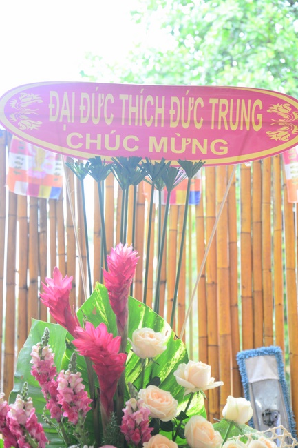 The ceremony of putting the first stone for construction of the main hall of Dang Phap pagoda in Binh Phuoc.