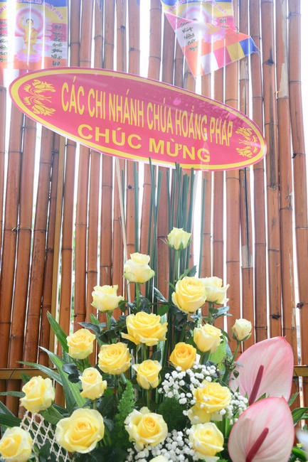 The ceremony of putting the first stone for construction of the main hall of Dang Phap pagoda in Binh Phuoc.