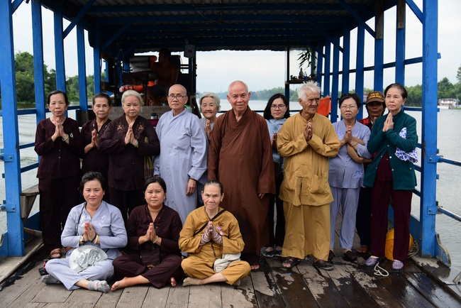 Releasing creatures and repentant ceremony at Minh Chat  ashram in Can Tho