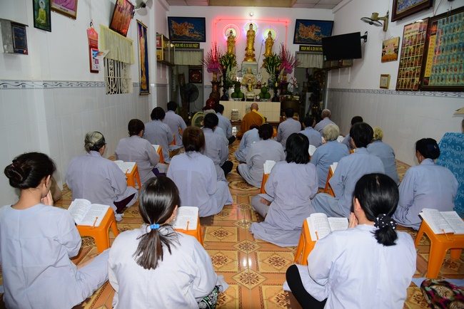 Releasing creatures and repentant ceremony at Minh Chat  ashram in Can Tho