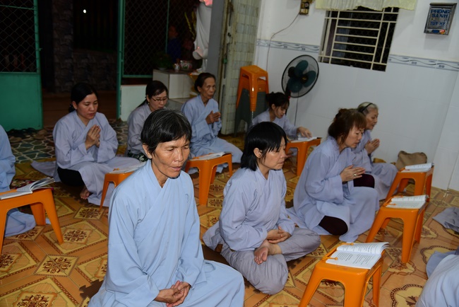 Releasing creatures and repentant ceremony at Minh Chat  ashram in Can Tho