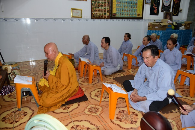 Releasing creatures and repentant ceremony at Minh Chat  ashram in Can Tho