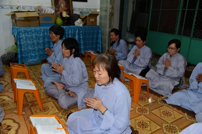 Releasing creatures and repentant ceremony at Minh Chat  ashram in Can Tho