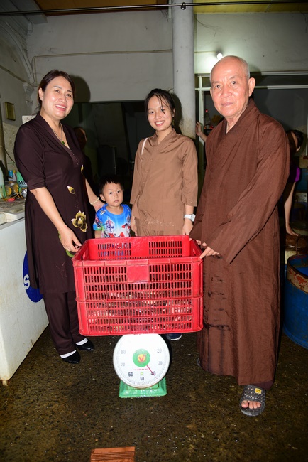 Liberating creatures at Binh My ferry and praying for peacefulness.