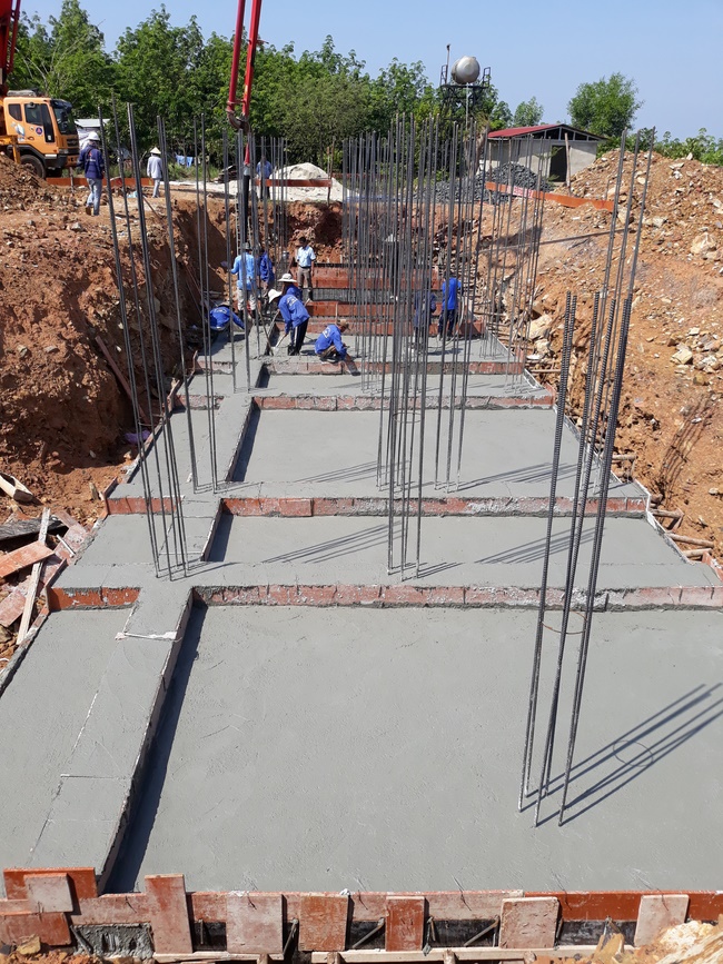 Beginning to build the main hall of Dang Phap Pagoda, Binh Phuoc.