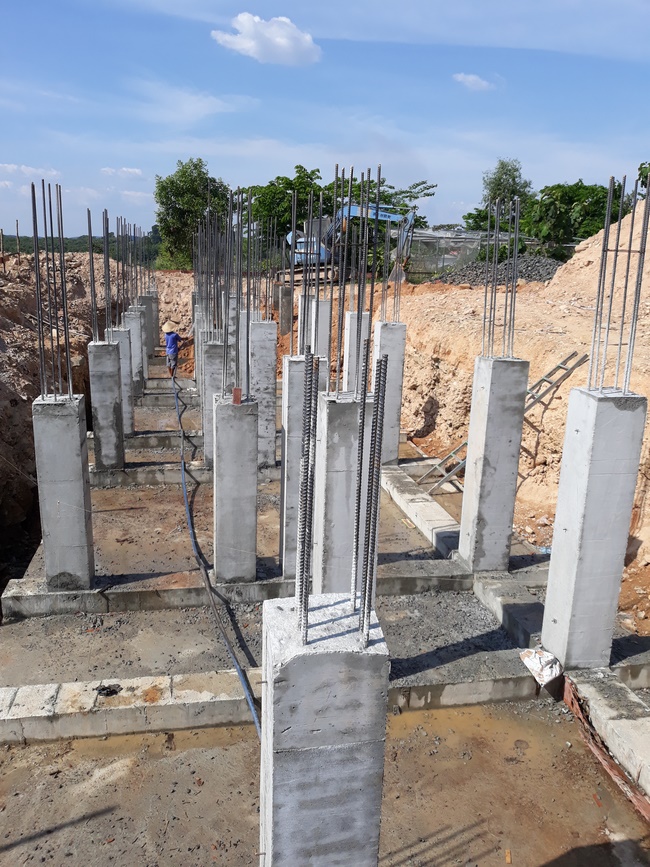 Beginning to build the main hall of Dang Phap Pagoda, Binh Phuoc.
