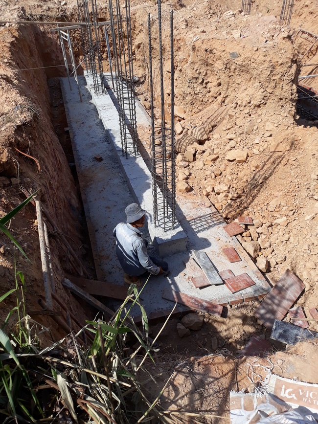 Beginning to build the main hall of Dang Phap Pagoda, Binh Phuoc.