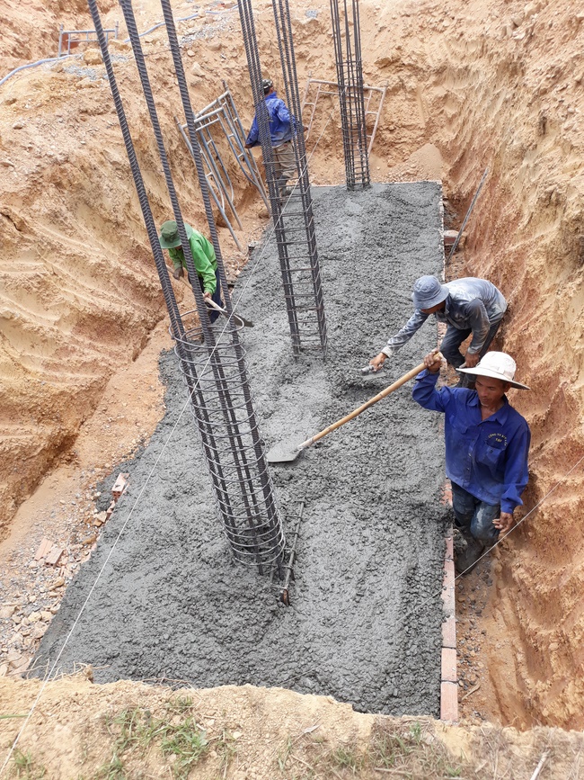 Beginning to build the main hall of Dang Phap Pagoda, Binh Phuoc.
