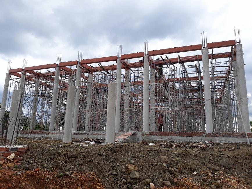 Beginning to build the main hall of Dang Phap Pagoda, Binh Phuoc.