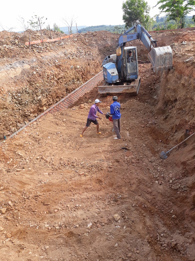 Beginning to build the main hall of Dang Phap Pagoda, Binh Phuoc.