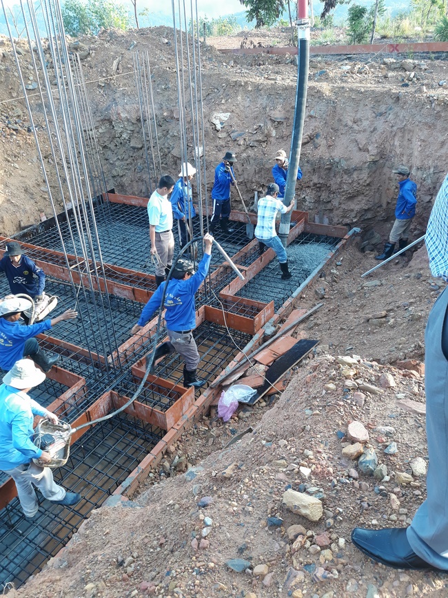 Beginning to build the main hall of Dang Phap Pagoda, Binh Phuoc.