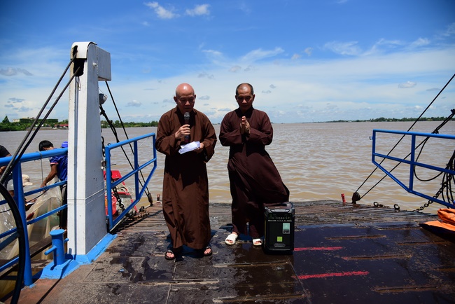 Freeing creatures on Co Bac ferry in Can Tho