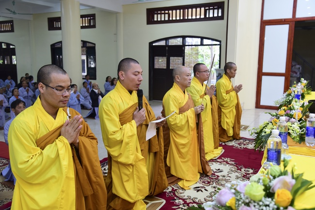 Three-Jewel  Refuge Ceremony at Tay Khanh Pagoda in Thai Binh