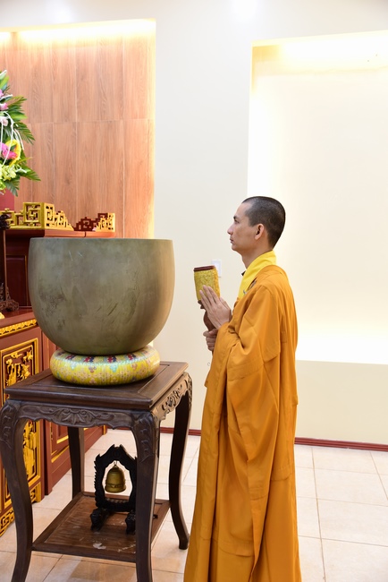Three-Jewel  Refuge Ceremony at Tay Khanh Pagoda in Thai Binh