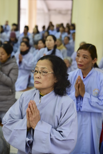 Three-Jewel  Refuge Ceremony at Tay Khanh Pagoda in Thai Binh