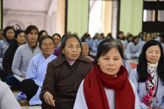 Three-Jewel  Refuge Ceremony at Tay Khanh Pagoda in Thai Binh