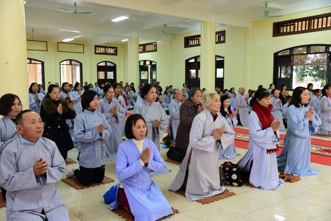 Three-Jewel  Refuge Ceremony at Tay Khanh Pagoda in Thai Binh