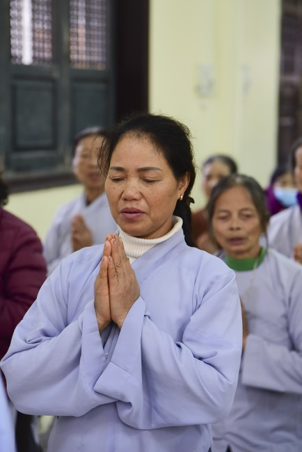 Three-Jewel  Refuge Ceremony at Tay Khanh Pagoda in Thai Binh