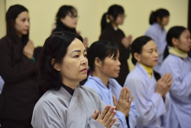 Three-Jewel  Refuge Ceremony at Tay Khanh Pagoda in Thai Binh