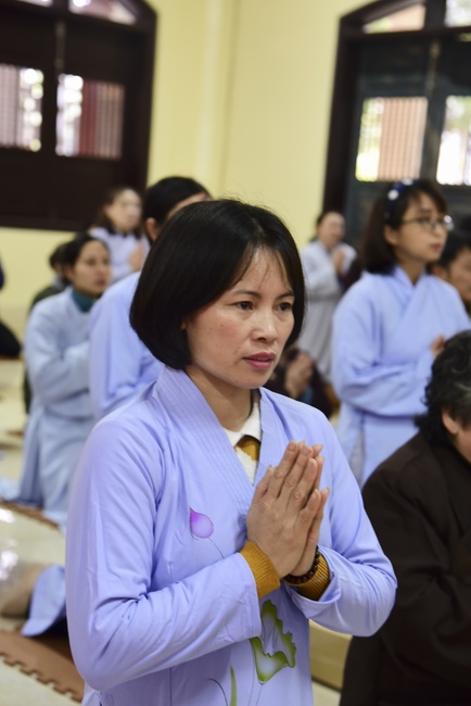 Three-Jewel  Refuge Ceremony at Tay Khanh Pagoda in Thai Binh