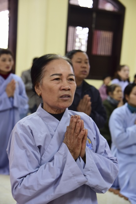 Three-Jewel  Refuge Ceremony at Tay Khanh Pagoda in Thai Binh