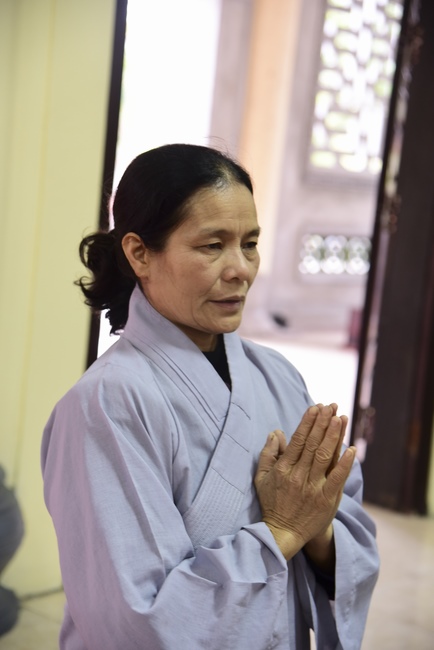 Three-Jewel  Refuge Ceremony at Tay Khanh Pagoda in Thai Binh