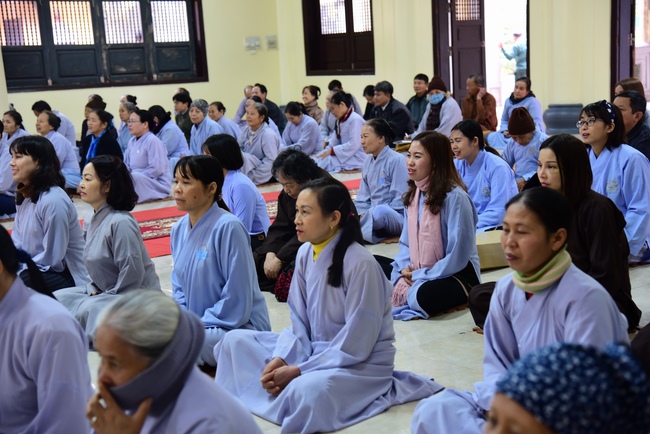 Three-Jewel  Refuge Ceremony at Tay Khanh Pagoda in Thai Binh