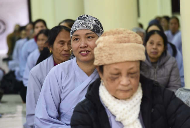 Three-Jewel  Refuge Ceremony at Tay Khanh Pagoda in Thai Binh