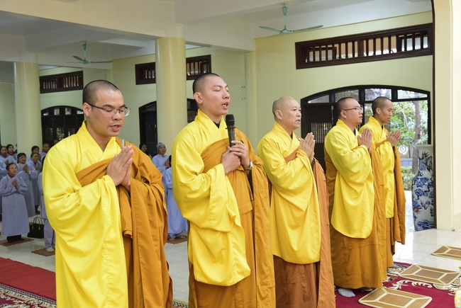 Three-Jewel  Refuge Ceremony at Tay Khanh Pagoda in Thai Binh