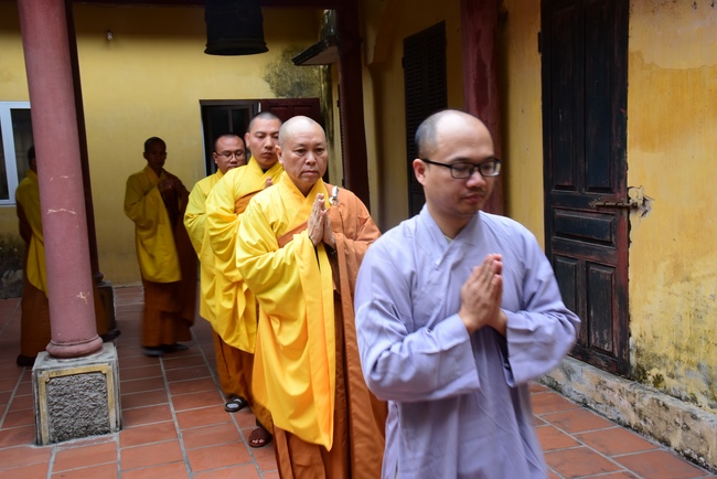 Three-Jewel  Refuge Ceremony at Tay Khanh Pagoda in Thai Binh