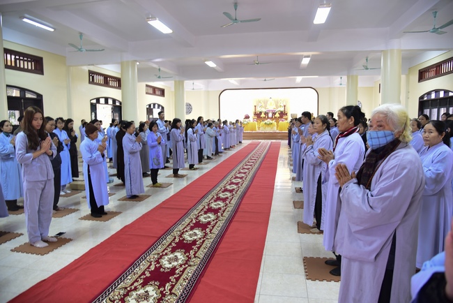 Three-Jewel  Refuge Ceremony at Tay Khanh Pagoda in Thai Binh