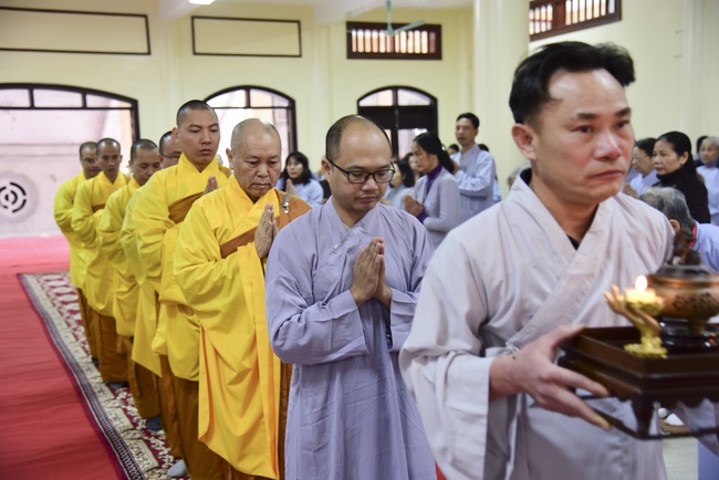 Three-Jewel  Refuge Ceremony at Tay Khanh Pagoda in Thai Binh
