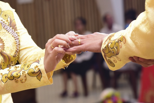 The Wedding Ceremony at the pagoda