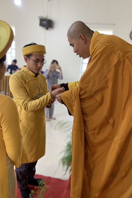 The wedding ceremony in period of the Covid-19 epidemic at Dong Cao Pagoda, Thanh Hoa province