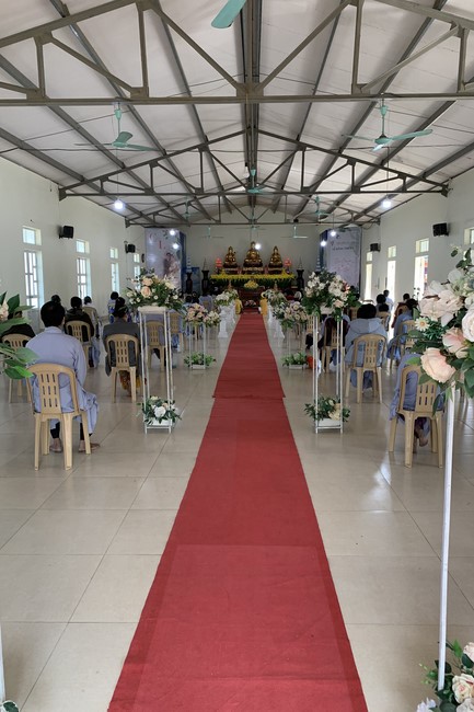 The wedding ceremony in period of the Covid-19 epidemic at Dong Cao Pagoda, Thanh Hoa province