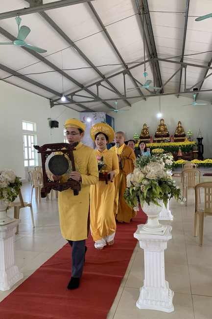 The wedding ceremony in period of the Covid-19 epidemic at Dong Cao Pagoda, Thanh Hoa province