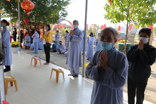 The Ceremony Praying for Peace in the New Year at Dong Cao Pagoda (internality) in Thanh Hoa.