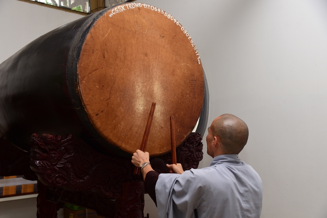 Pratimoksa commandment rite and precept listen of monks of Hoang Phap pagoda