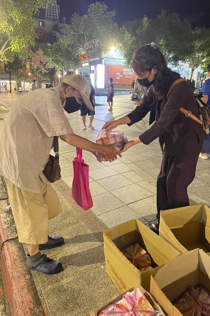 Charity in Ullambana season of Linh An Pagoda in a Taiwan