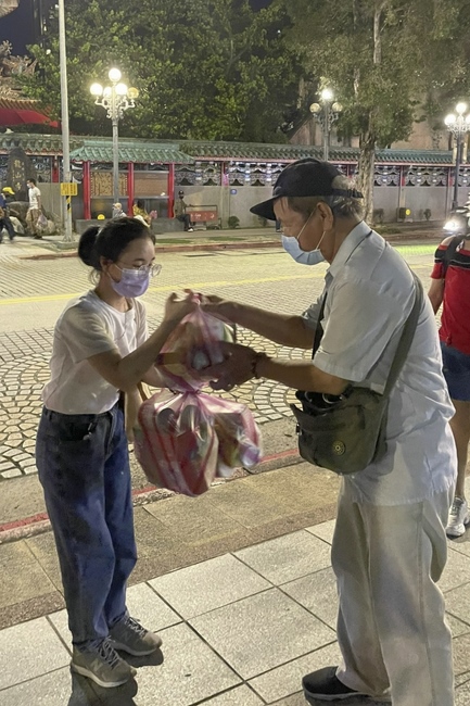 Charity in Ullambana season of Linh An Pagoda in a Taiwan